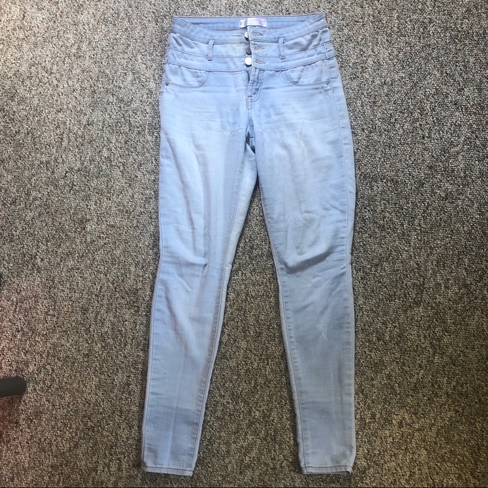 Light Wash High Waisted Skinny Jeans